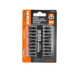 Retail blister packaging for the WOKIN 10pcs Double End Screwdriver Bit Set, highlighting PH2 size, magnetic feature, and 65mm length.