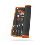WOKIN 12pcs combination spanner set organized in a durable black and orange canvas storage pouch with visible size