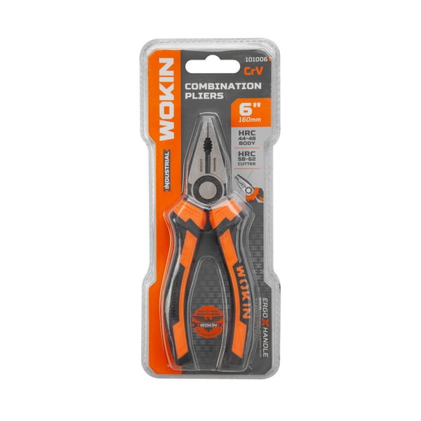 WOKIN 6 inch combination pliers in retail blister packaging