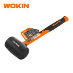 WOKIN 8oz (225g) Black Rubber Mallet Hammer, Non-Marring Soft Blow Mallet with Fiberglass Handle for Flooring, Tiling, and Woodworking