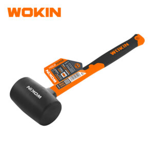 WOKIN 8oz (225g) Black Rubber Mallet Hammer, Non-Marring Soft Blow Mallet with Fiberglass Handle for Flooring, Tiling, and Woodworking