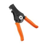 Side profile view of WOKIN electrician cable stripping tool highlighting the robust build and spring-loaded handle