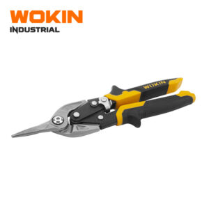 WOKIN Industrial 10" (250mm) Straight Cut Aviation Snips, Cr-Mo Compound Action Sheet Metal Tin Snips (Yellow Grip)