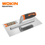 Wokin Industrial stainless steel plastering trowel with ergonomic plastic soft grip handle for masonry, concrete, and drywall finishing