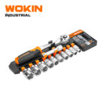 12PCS 3/8" DRIVE RATCHET HANDLE WITH SOCKETS SET (INDUSTRIAL)
