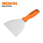 WOKIN Industrial wall scraper with flexible stainless steel blade and orange ergonomic plastic handle