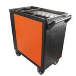 Back and side view of the Wokin 163pcs roller cabinet tools set showing the handle