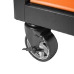 Close-up of a wheel with brake on the Wokin 163pcs roller cabinet tools set