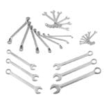 Collection of wrenches from the Wokin 163pcs roller cabinet tools set
