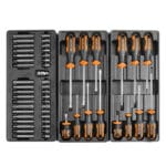 Drawer 3 from Wokin 163pcs roller cabinet tools set showing screwdrivers and screwdriver bits