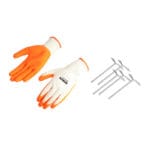 Drawer 5 from Wokin 163pcs roller cabinet tools set showing 1 pair of latex working gloves and hooks