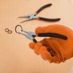 Using Wokin external circlip pliers from the Wokin 163pcs roller cabinet tools set on a snap ring