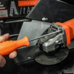Tightening screw on angle grinder with a screwdriver from the Wokin 4Pcs Screwdrivers Set