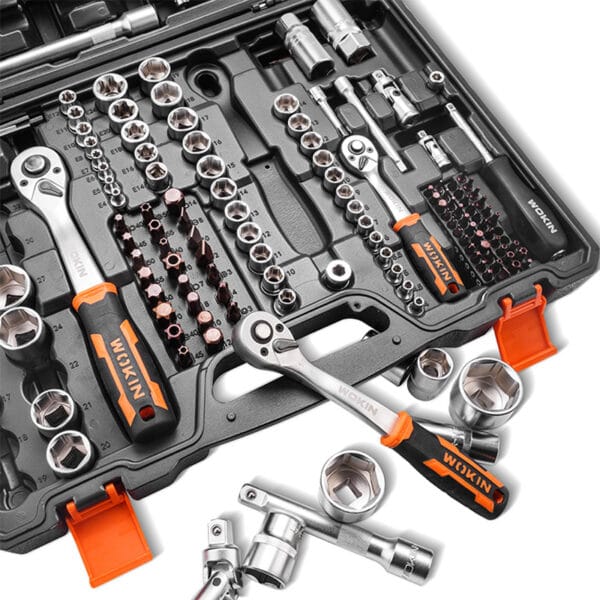 WOKIN 197 Piece Socket Set - Tools Inside and Outside Storage Case