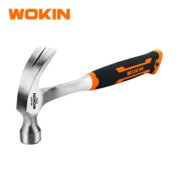 WOKIN 16oz (450g) One-Piece Forged All-Steel Claw Hammer, Heavy Duty Curved Claw Carpenter Hammer with Shock-Reduction Grip