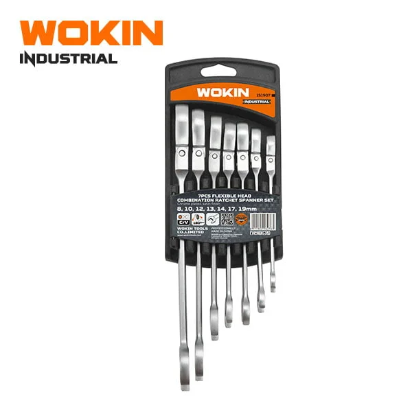 7PCS FLEXIBLE COMBINATION GEAR SPANNER SET (INDUSTRIAL) - WOKIN TOOLS