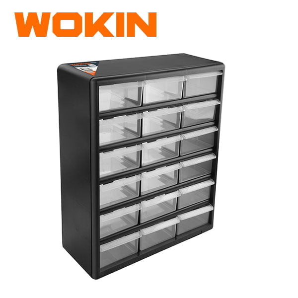 18 DRAWER PLASTIC PARTS STORAGE HARDWARE AND CRAFT CABINET – WOKIN TOOLS