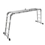Wokin multi-purpose aluminum ladder in scaffold position with platform
