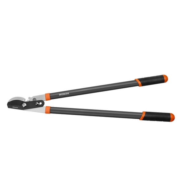 Full view of WOKIN 30 inch bypass lopper featuring long steel tube handles for extra leverage