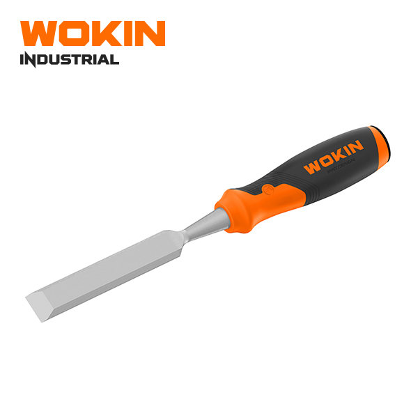 WOKIN Industrial Bevel Edge Wood Chisel, Heavy Duty Woodworking Chisel with Steel Strike Cap and Ergonomic Handle for Carpentry and Joinery