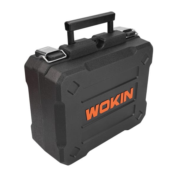 Durable black carrying case with bold WOKIN branding for storing and transporting WOKIN 3D laser level
