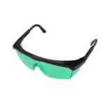 Green-tinted safety glasses with black frame designed for laser protection during use of WOKIN 3D Laser Level