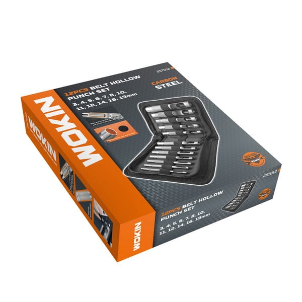 WOKIN 12pcs Belt Hollow Punch Set in retail packaging
