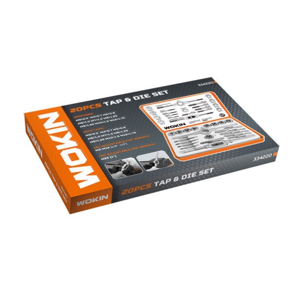 Wokin 20pcs tap and die set in retail packaging