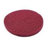 Front view of the WOKIN maroon non-woven abrasive disc designed for elastic grinding, polishing, and surface preparation.