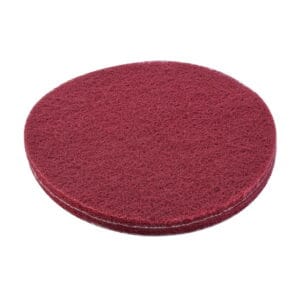 Front view of the WOKIN maroon non-woven abrasive disc designed for elastic grinding, polishing, and surface preparation.