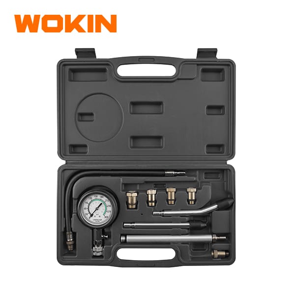 thumbnail interactive-video image 1 of Small Engine Cylinder Compression Gauge Tester Kit – Gas Diagnostic Tool With Adaptors & Carrying Case 1 of 3