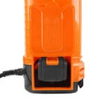 Bottom view of WOKIN 20V Cordless Pressure Sprayer showing battery compartment