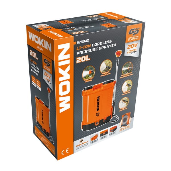 WOKIN 20V Cordless Pressure Sprayer in retail color box