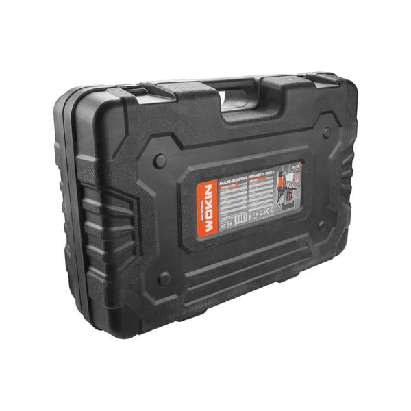 Exterior view of the heavy-duty blow mold carrying case for the WOKIN multi-purpose magnetic drill.