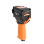 Back view of the WOKIN mini air impact wrench featuring the easy-to-use orange forward/reverse and power adjustment lever.