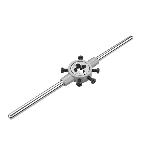 Zinc alloy die stock handle from the WOKIN set, designed for holding round threading dies