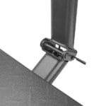 Close-up of the secure upright locking pin mechanism holding the pole of the WOKIN Electronic Platform Scale.