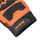 Close-up detail of the adjustable hook-and-loop (Velcro) wrist strap with the WOKIN logo, ensuring a secure and comfortable fit.