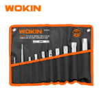 WOKIN 10-Piece Double-Ended Hexagon Tubular Socket Wrench Set, Box Spanner Kit with Tommy Bars and Roll-Up Tool Pouch (152730)
