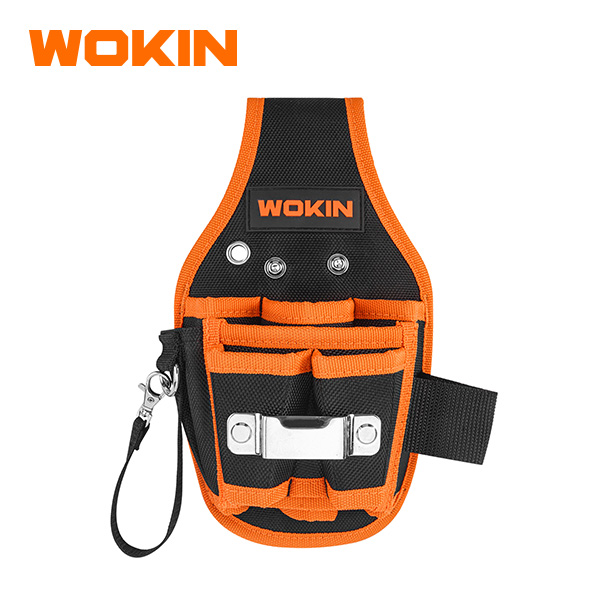 WOKIN 10-Pocket Electrician Tool Pouch with Stainless Steel Tape Measure Clip and Electrical Tape Strap for Maintenance and Cable Work