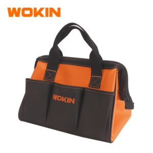 WOKIN 12-Inch (300mm) Wide Mouth Tool Bag, Heavy Duty Oxford Canvas Tool Storage Tote with Multi Pockets for Hand Tools