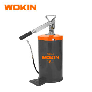 WOKIN 16L (4.2 Gallon) Manual Hand Grease Pump, High Pressure Lever Action Bucket Grease Dispenser with Foot Step for Heavy Machinery