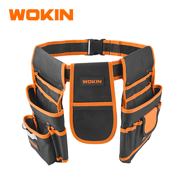 WOKIN 24-Pocket Heavy Duty Double Tool Pouch with Adjustable Quick-Release Belt, Multi-Pocket Tool Belt Combo for Electricians and Carpenters