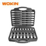 WOKIN 30-Piece Master Bit Socket Set, Extra Long Hex Torx and Spline Sockets with Blow Mold Case for Automotive Repair