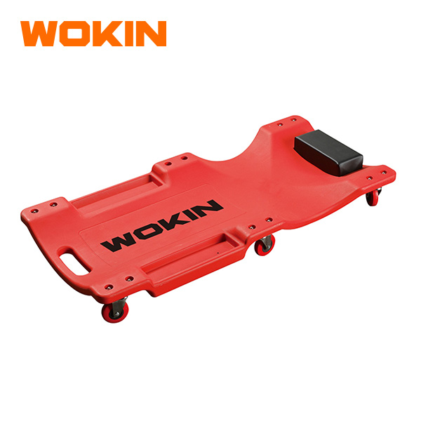 WOKIN 40-Inch Ergonomic Plastic Mechanic Car Creeper with 6 Swivel Casters, Padded Headrest, and Tool Trays for Under-Car Automotive Repair