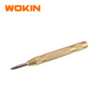 WOKIN 5-Inch (125mm) Brass Automatic Center Punch, Spring-Loaded Hole Punch Tool with Adjustable Tension for Metal Drilling and Woodworking