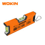 WOKIN 6" (15cm) Mini Magnetic Spirit Level, Pocket Bubble Level with 2 Vials, Ruler Edge, and Carabiner Clip (504906)