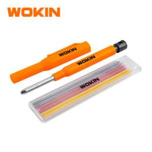 WOKIN Deep Hole Mechanical Carpenter Pencil Set with Built-In Sharpener, Pocket Holster, and Multi-Color Refill Leads for Woodworking and Construction