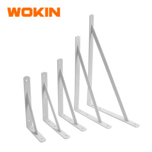 WOKIN Heavy Duty Shelf Brackets, White Steel Triangular Wall Mounted Support Brackets with Diagonal Brace for Shelving