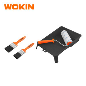 WOKIN Paint Roller Kit with Heavy Duty Paint Tray, Roller Frame with Microfiber Cover, and 2 Paint Brushes for Wall and Ceiling Decorating